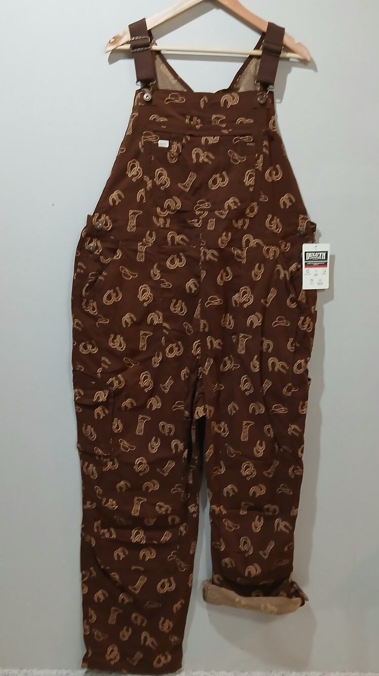 DULUTH TRADING Heirloom Gardening Bib Overalls NWT XXL x 31 Western Charm